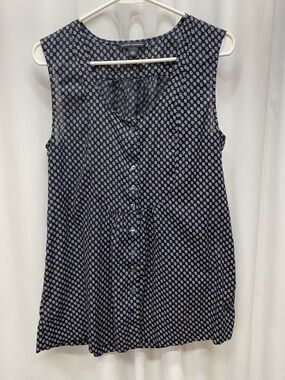 Banana Republic womens blouse large y2k retro vintage navy patterned